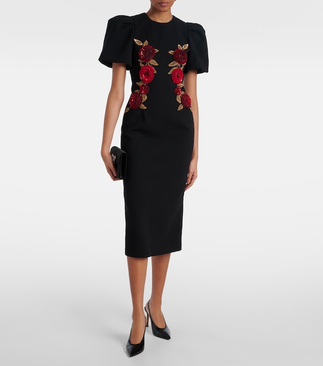 Rebecca Vallance Rosette embellished midi dress