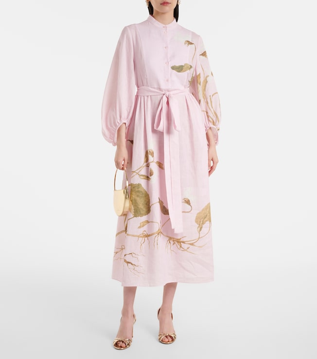 Erdem Printed linen midi dress