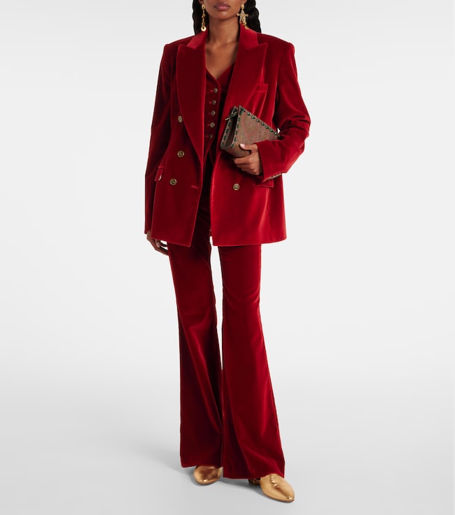 Etro Cotton velvet flared pants