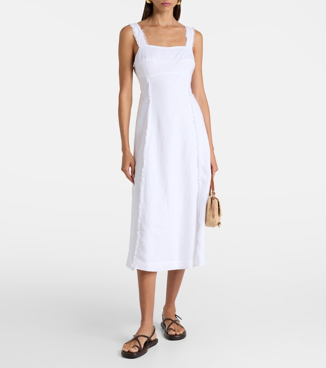 Heidi Klein Pampelonne fringed linen midi dress