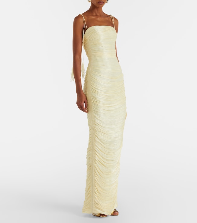 MARMAR HALIM Beatriz pleated corset gown