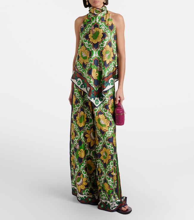 self-portrait - x Christopher Kane Lace Satin Long Sleeve Maxi Dress | Plush
