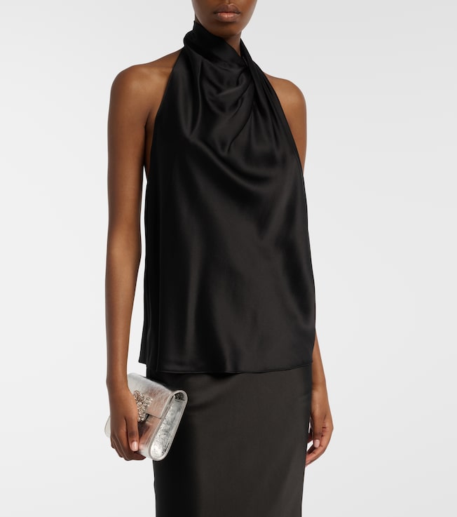 The Sei Halterneck silk satin top