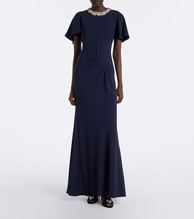 Roland Mouret Roland Mouret Crystal-embellished gathered gown