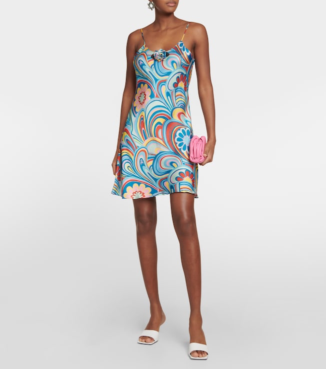 Rodarte Printed satin slip dress