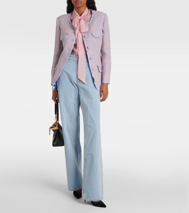 Etro Checked wool-blend tweed jacket 