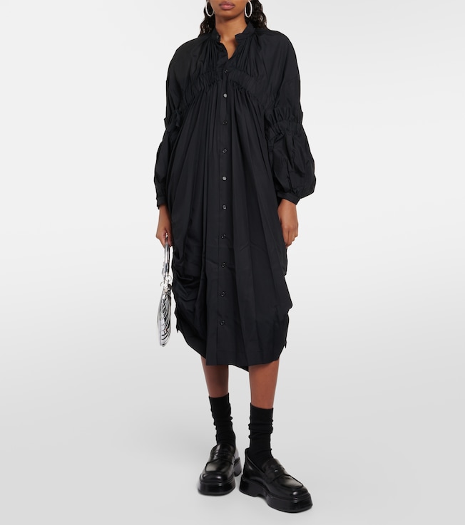 Noir Kei Ninomiya Draped cotton midi dress