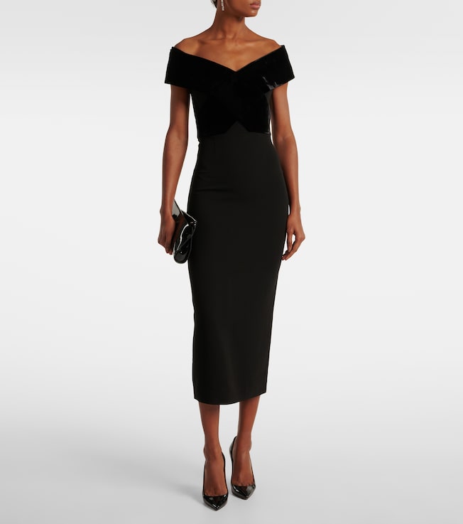Roland Mouret Off-shoulder velvet gown