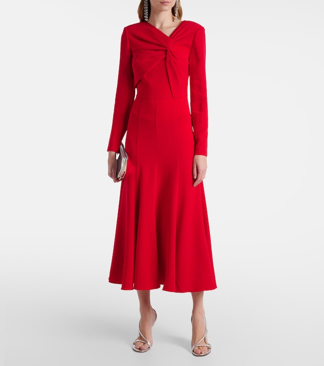 Roland Mouret Gathered cady midi dress
