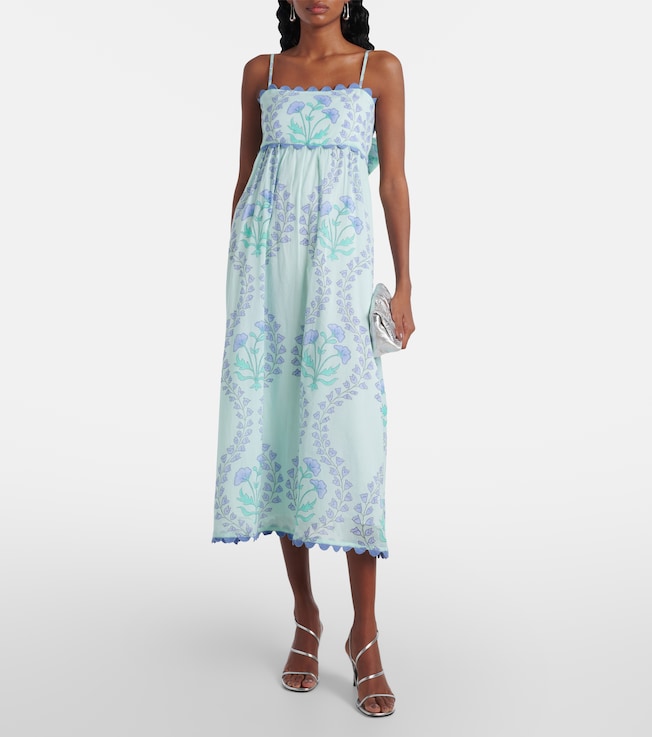 Juliet Dunn Floral cotton midi dress