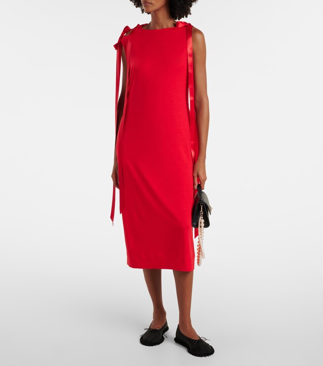 Simone Rocha Bow-detail jersey midi dress