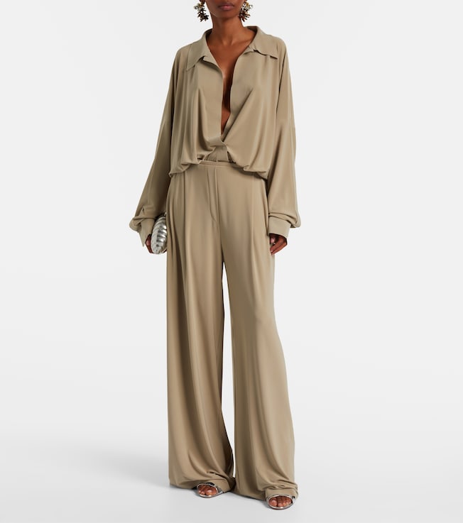 Norma Kamali Mens pleated wide-leg pants