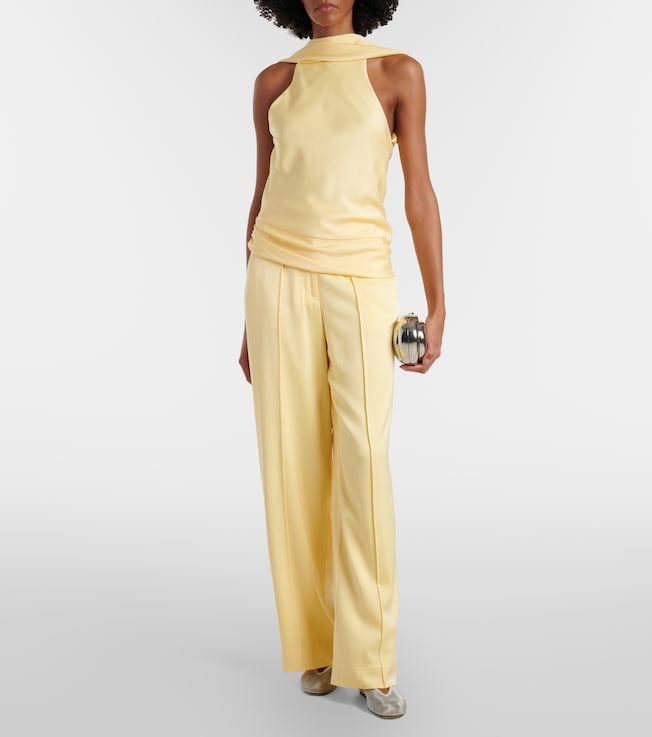 SIMKHAI Kyra satin wide-leg pants