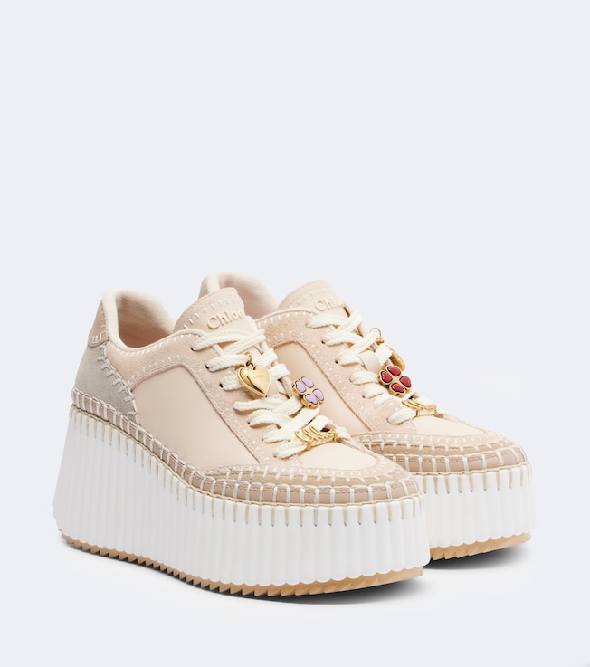 Chloé Nama suede and leather platform sneakers
