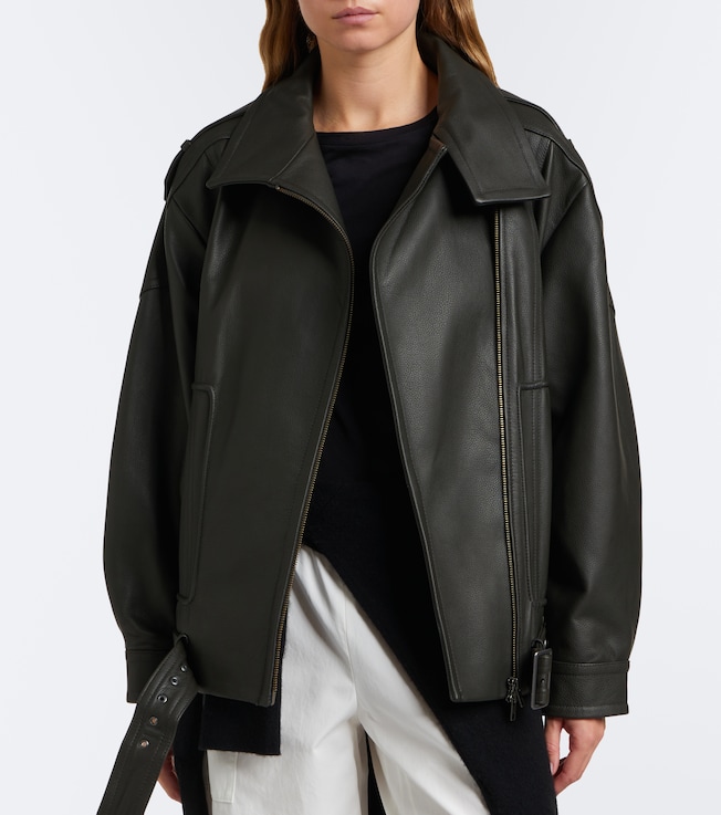 Vince Vince Oversized leather biker jacket