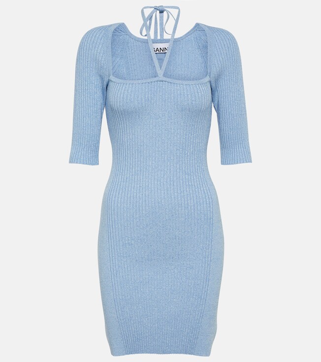 Minikleid aus Mélange-Strick | Ganni