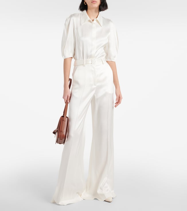 Gabriela Hearst Mabon high-rise silk wide-leg pants
