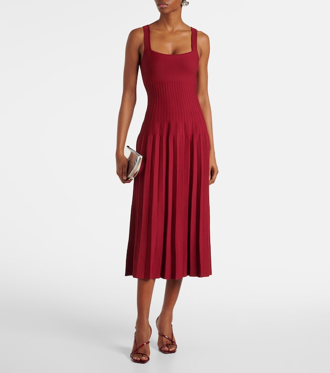Staud Beaton chiffon-trimmed velvet maxi dress
