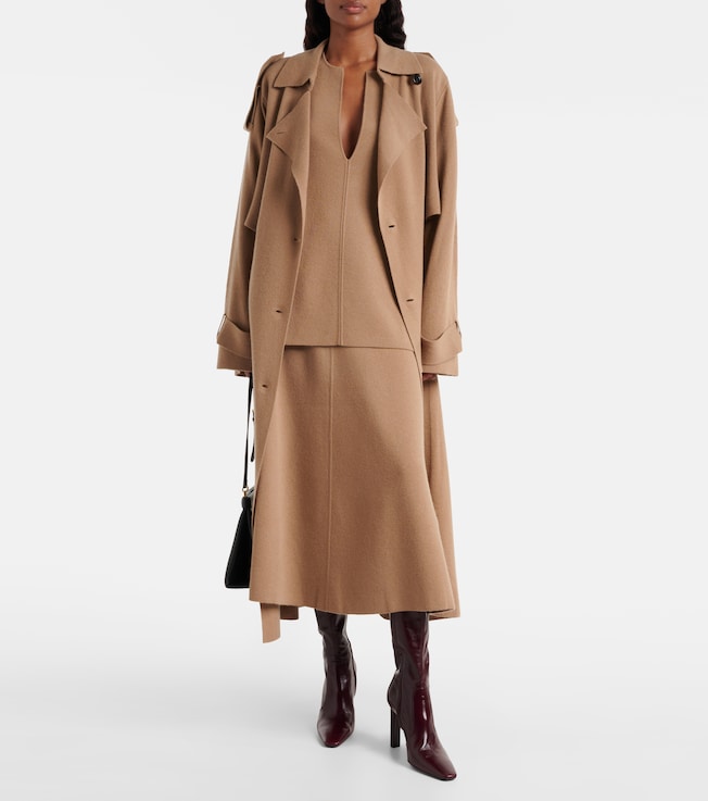 Jardin des Orangers Wool and cashmere midi skirt
