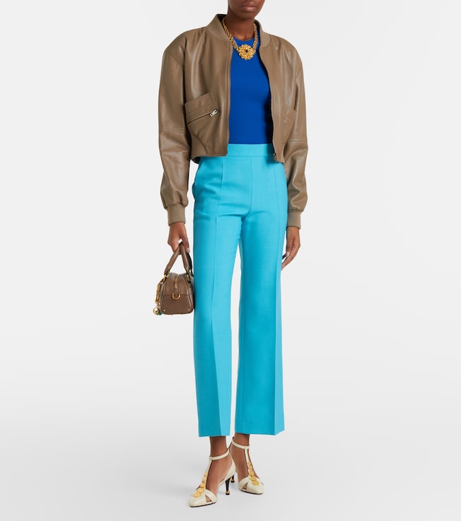Chloé Cropped virgin wool crêpe straight pants