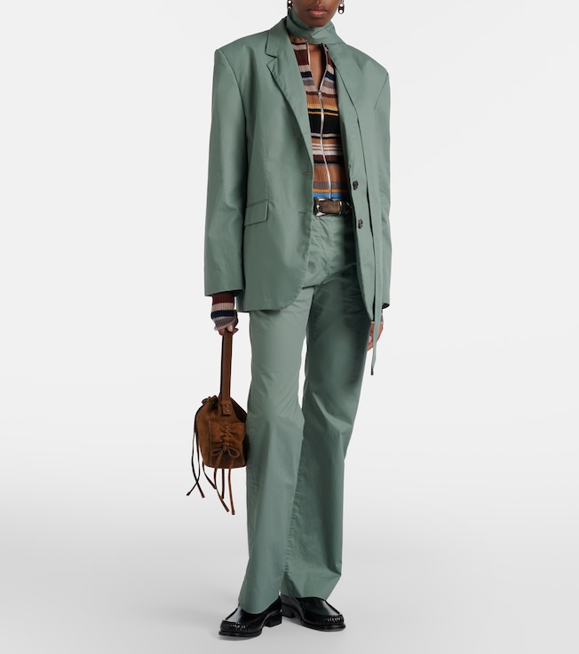 Acne Studios Scarf-detail oversized cotton twill blazer