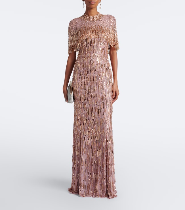Jenny Packham Jenny Packham Leia caped embellished gown