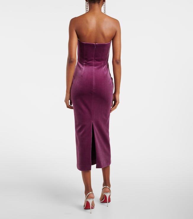 Alex Perry Alex Perry Strapless velvet midi dress