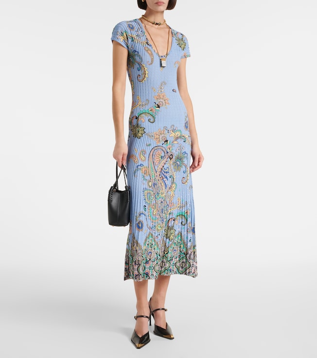 Etro Printed cotton-blend midi dress