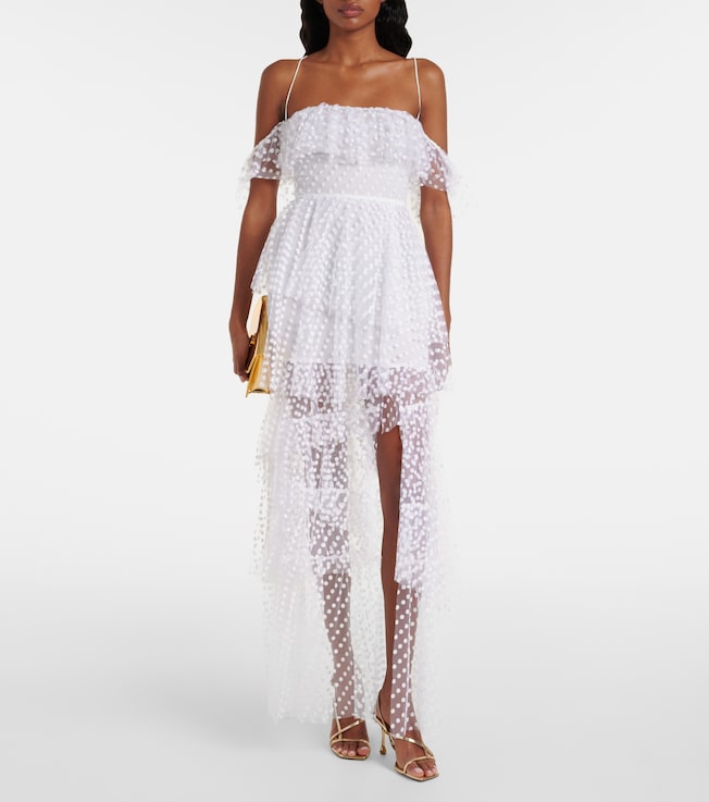 Alexandra Miro Carmen polka-dot tulle maxi dress