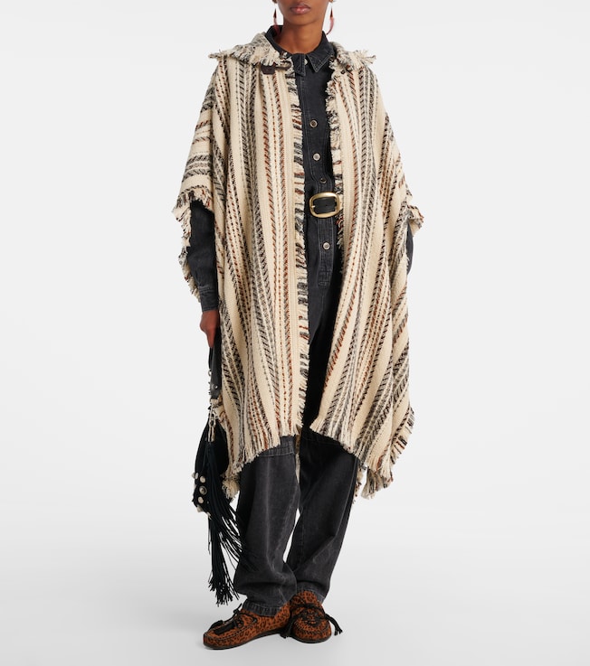 Marant Étoile Iseline striped poncho