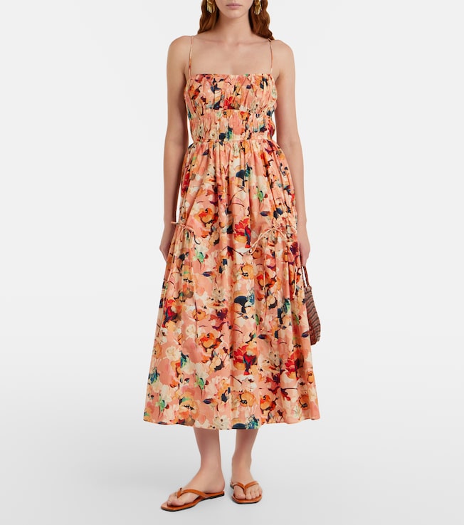 Ulla Johnson Vidri floral cotton poplin midi dress