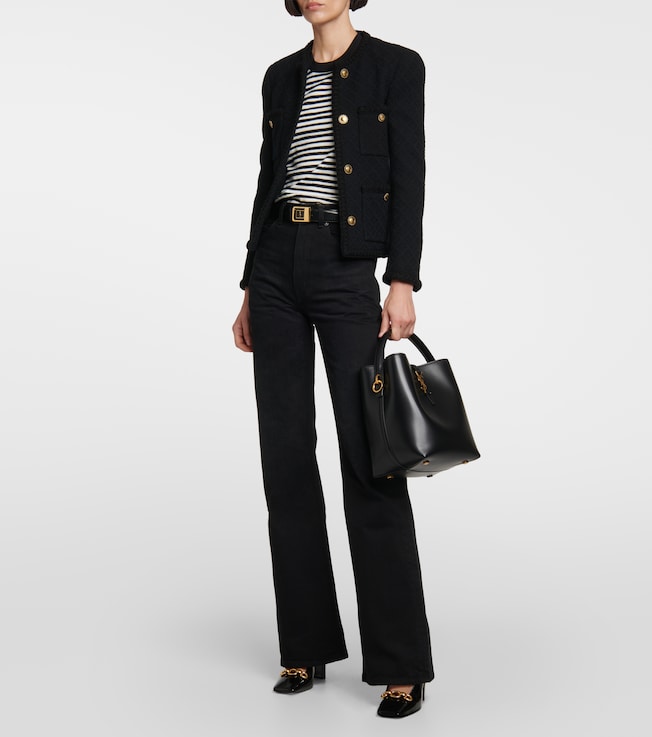 Saint Laurent Cassandre striped jersey top