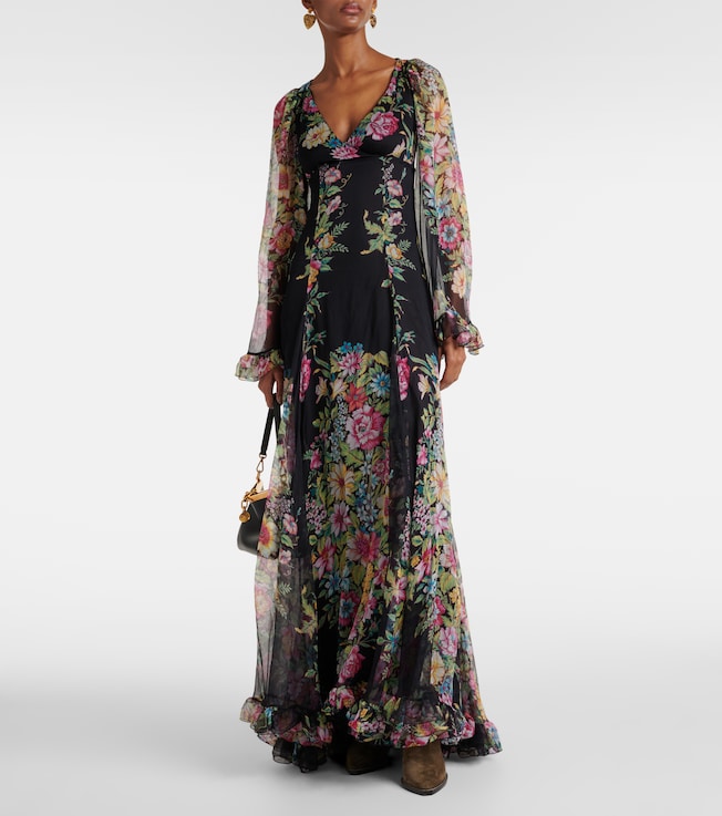 Etro Floral silk chiffon gown