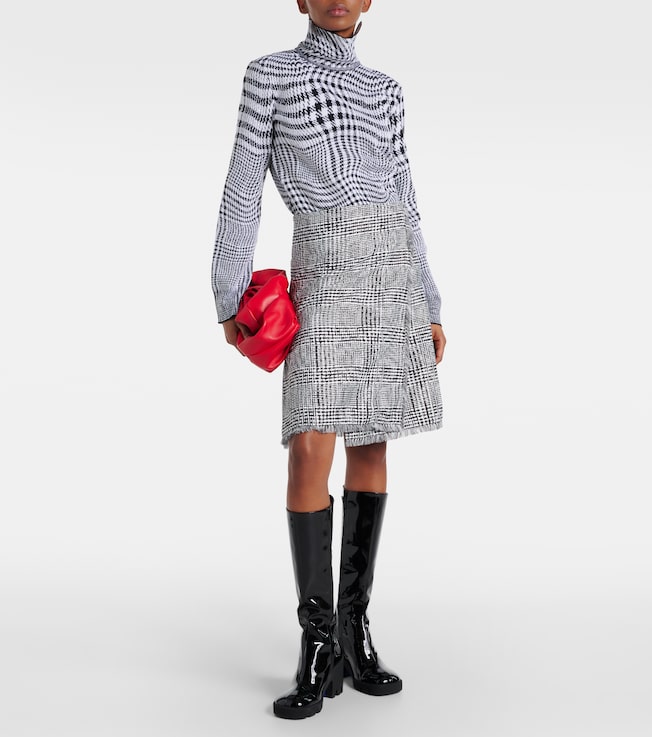 Burberry Houndstooth wool-blend turtleneck sweater