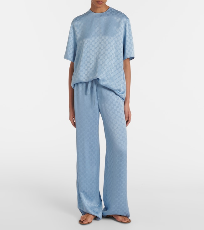 Gucci GG satin wide-leg pants
