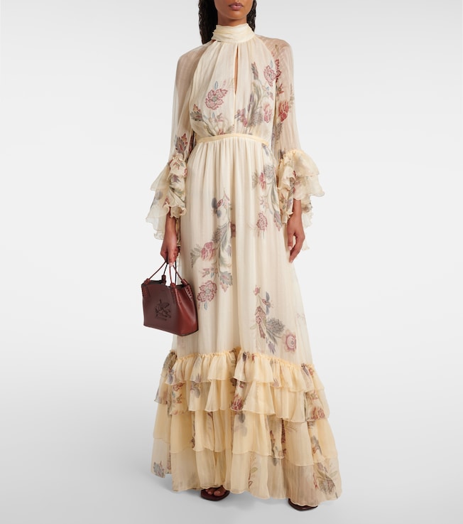 Etro Floral silk crepon gown 