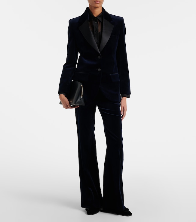 Victoria Beckham Cotton-blend velvet blazer