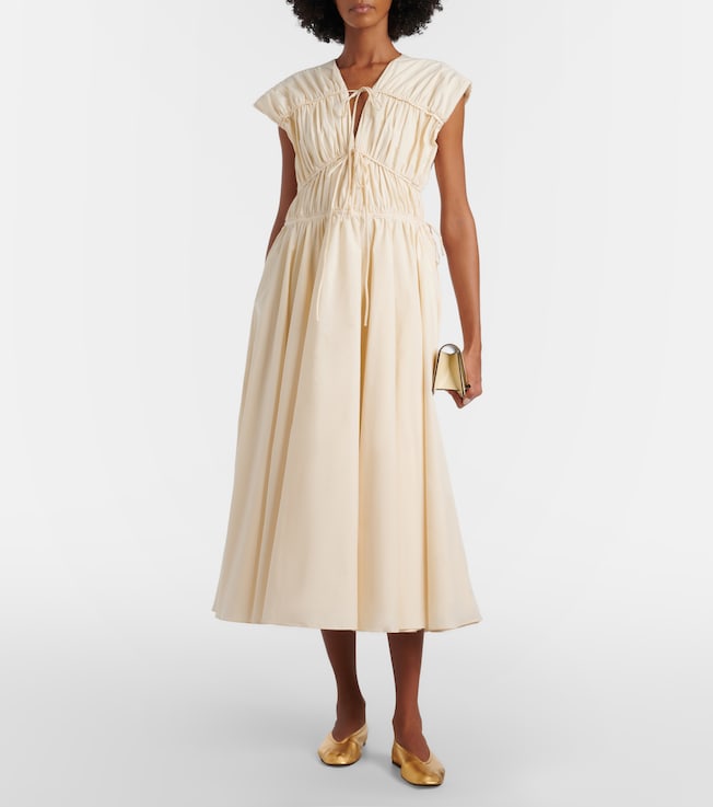 TOVE Ceres gathered cotton midi dress