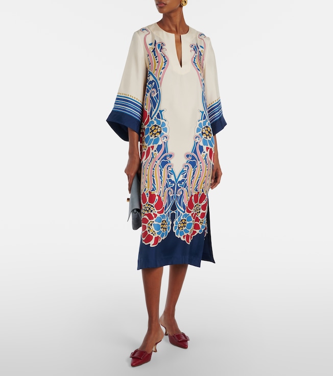 La DoubleJ Printed silk satin kaftan