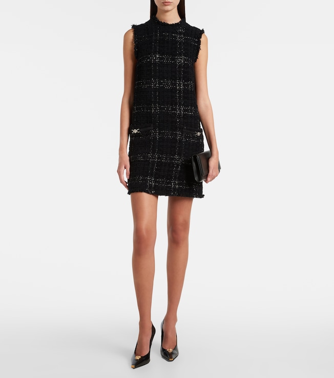 Versace Medusa '95 cotton-blend tweed minidress