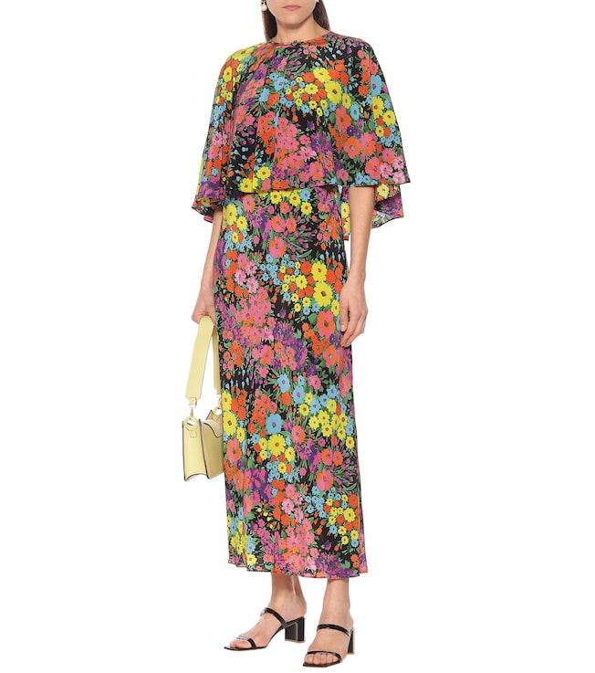LES RÊVERIES Floral silk maxi dress