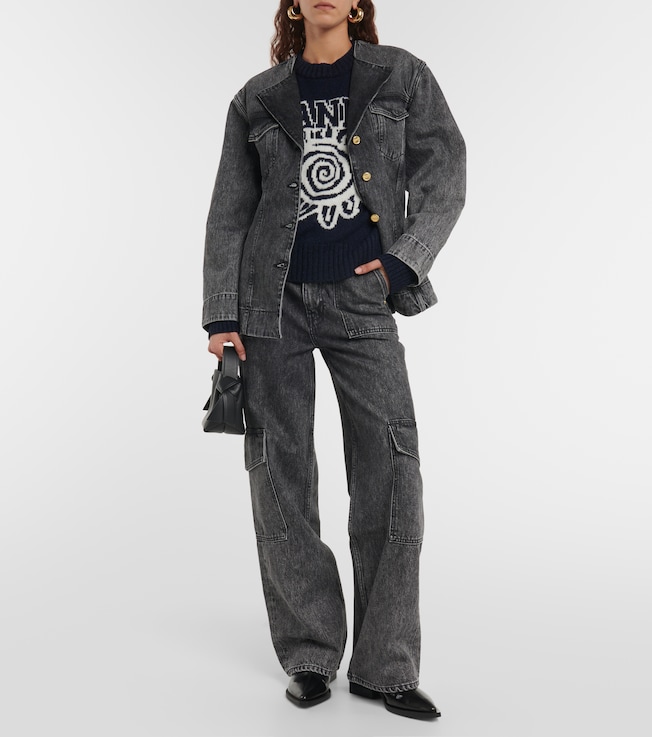 GANNI High-rise cargo jeans