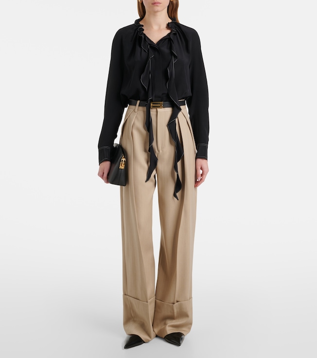 Victoria Beckham Ruffled silk blouse