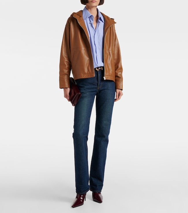 Yves Salomon Hooded leather jacket