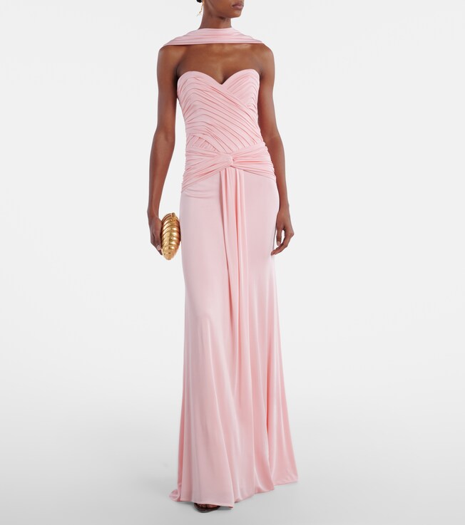 The New Arrivals Ilkyaz Ozel Amanda scarf-detail draped gathered gown