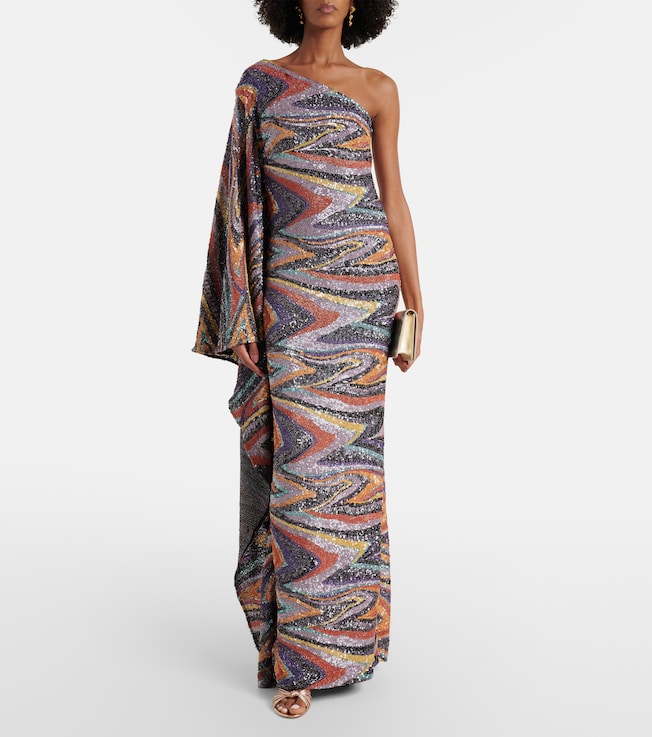 Taller Marmo Jasmine sequined draped gown