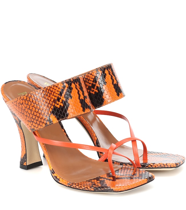 Paris Texas Snake-effect-leather sandals