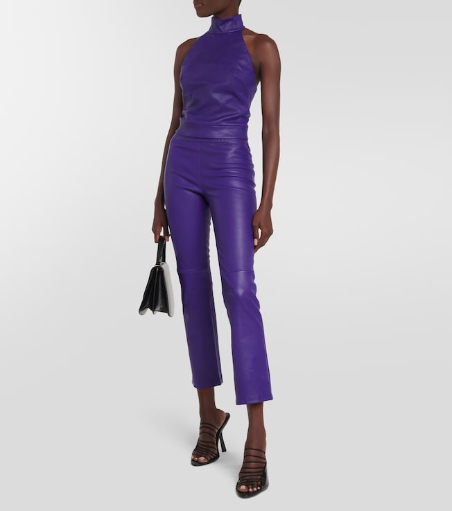 Stouls Vicky halterneck leather top