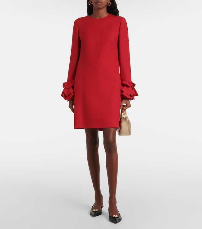 Valentino Crepe Couture ruffled minidress