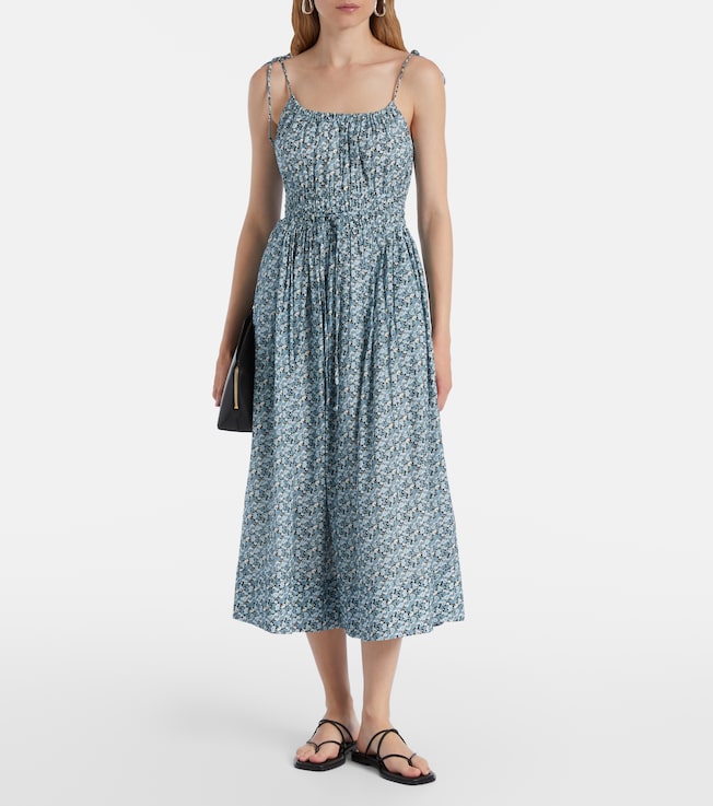 Veronica Beard Millie floral shirred midi dress